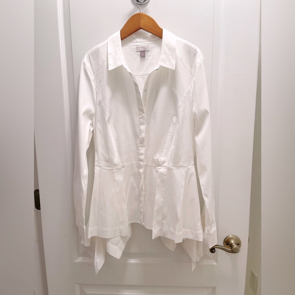 Olivia Palermo and Chelsea 28 White Button-Up Blouse